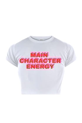 MAIN CHARACTER ENERGY BABY TEE-XS / White