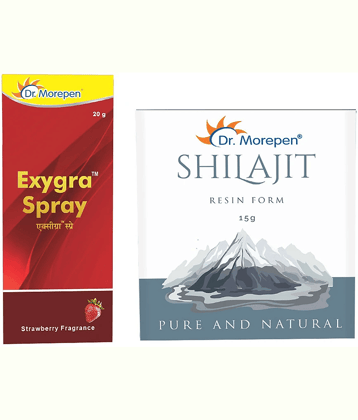 Dr. Morepen Exygra Spray Strawberry Fragrance (20g) + Pure and Natural Shilajit Resin Form (15g)