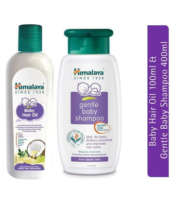 Himalaya Baby Hair Oil (100ml) & Himalaya Gentle Baby Shampoo (400ml) (Pack of 2)