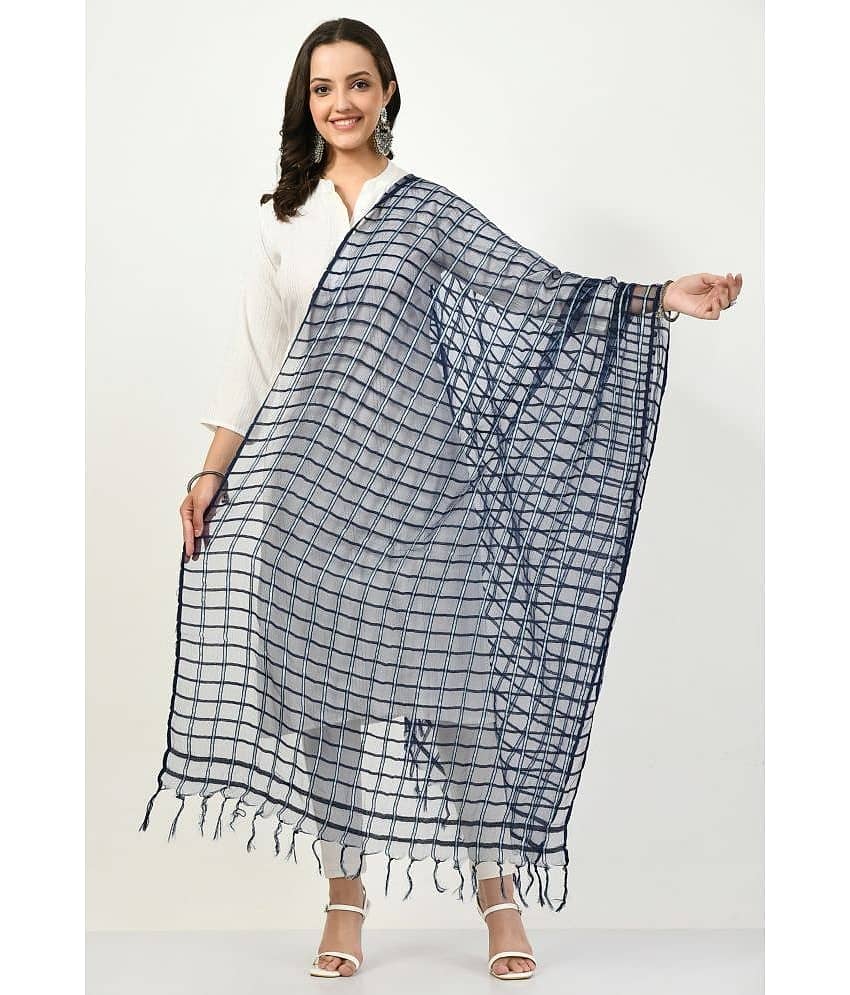MAURYA - Navy Chanderi Women's Dupatta - ( Pack of 1 )