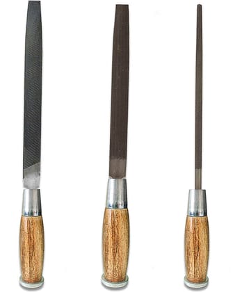 Amb File Wooden Handle Flat,Half Round, Round12inch (pack3)