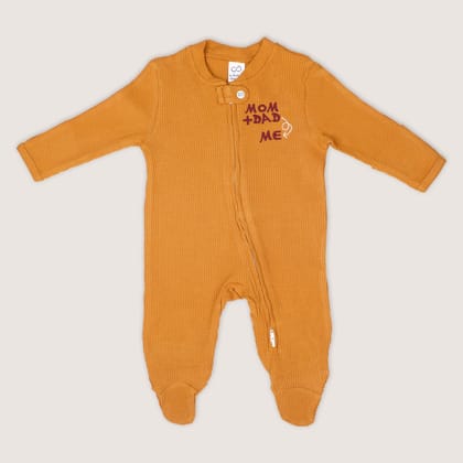 Mom + Dad Waffle Footie Romper-9-12 Months