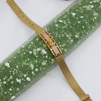 Benz Dimond Gold Plated Unisex Loose Bracelet