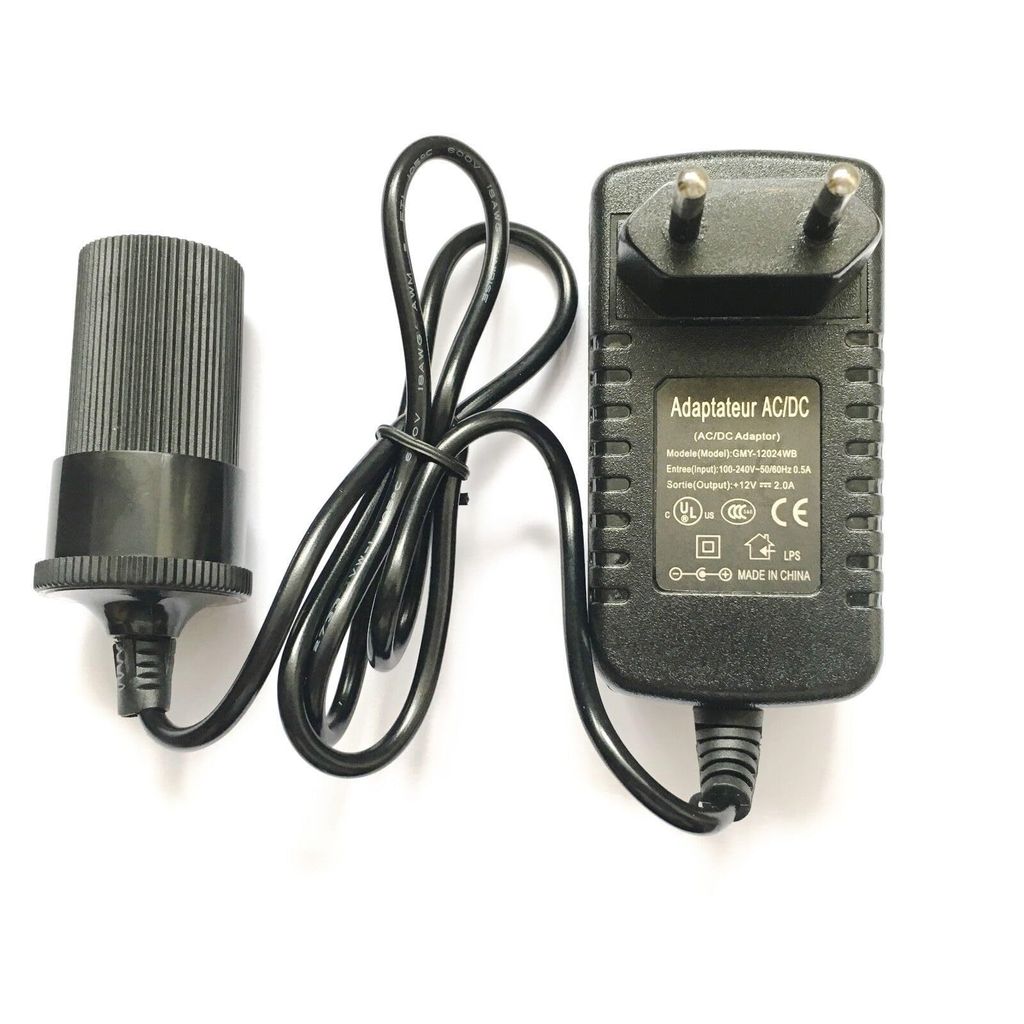 AC to 12V Car Cigarette Lighter Socket Power Adapter Converter