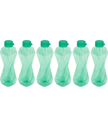 PearlPet Twist-1000ml Green PET Fridge Water Bottle 1000 mL ( 6 )