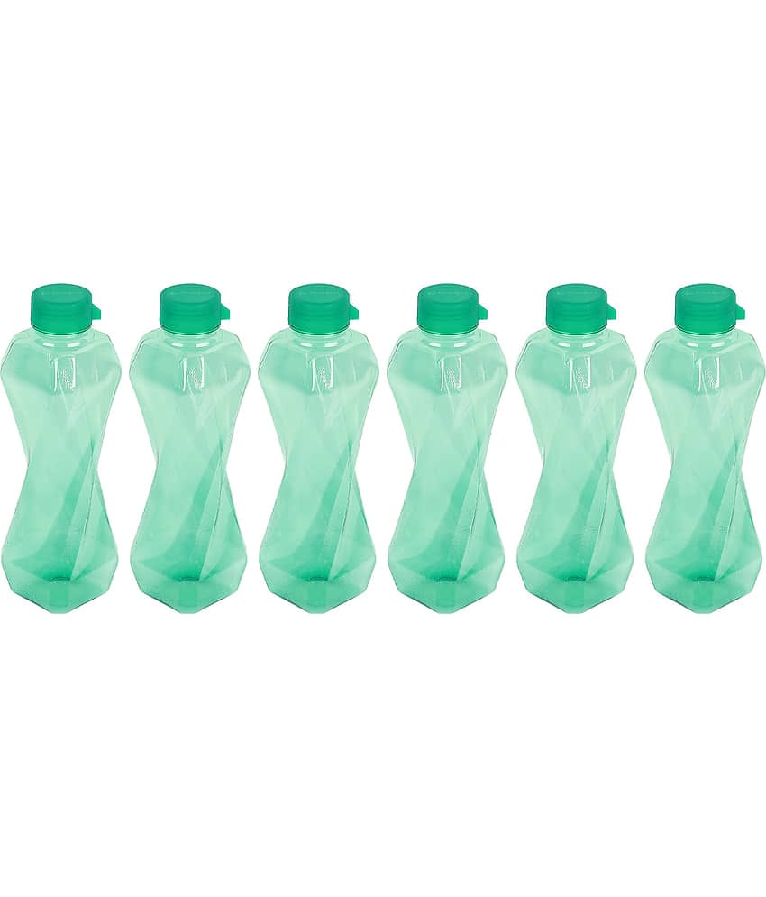 PearlPet Twist-1000ml Green PET Fridge Water Bottle 1000 mL ( 6 )