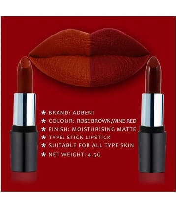 Adbeni Moisturizing Lipstick (Toya-001B-122-114) Multi Pack of 2 4 g