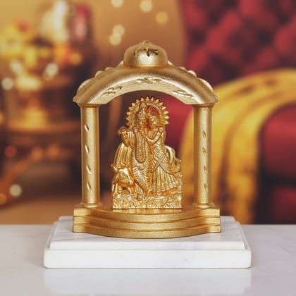 Aluminium Radha Krishna Cow Darbar Idol Statue for Spiritual Home Decor, Height : 4.5 Inch (ASMAS191 D)