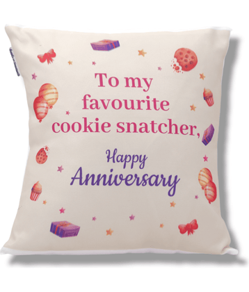 Ros - Cream Polyester Gifting Quotes Cushion