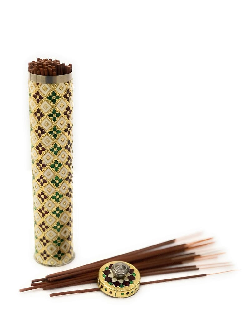 Sophisticated Home - - and - - Decor Navrang Meenakari Stainless Steel Agarbatti Storage Box Hol
