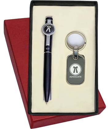 UJJi 2in1 Advocate Logo Engraved Keyring & Ball Pen Combo Keychain