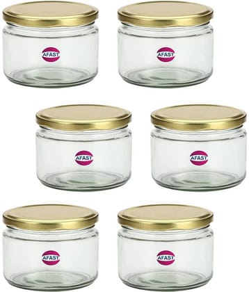 Somil Glass Container, Transparent, Pack Of 6, 300 ml