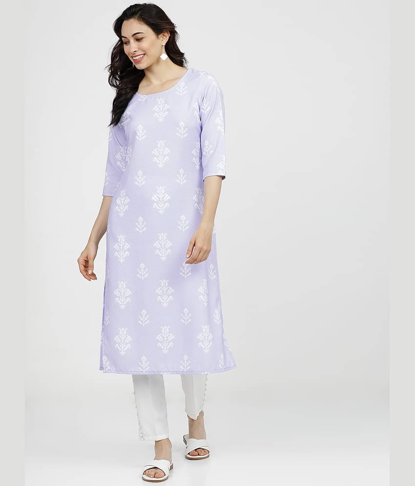Ketch Polyester Printed Straight Women's Kurti - Pink ( Pack of 1 )