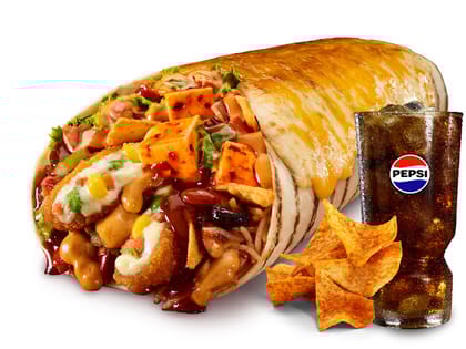 Grilled Cheese Boss Burrito Veg (Free Nachos & Pepsi)