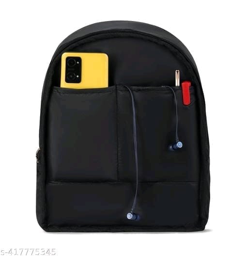 Black Floral Embroidered PU Leather Backpack