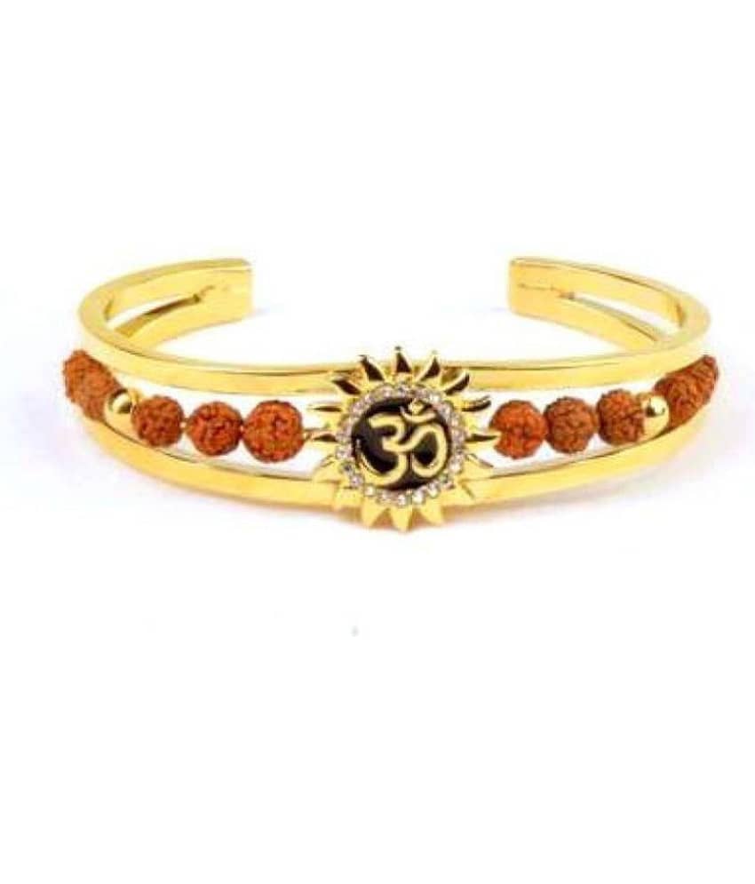 Rudraksha Kada / Panch Mukhi Rudraksha Bracelet / Om Original Panchmukhi Rudraksha Kada best for Man and Women Free Size Suitable for Daily Wear & Partywear Rudraksha Bracelet