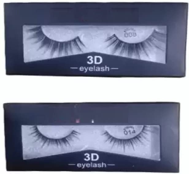 Elecsera Soft Natural 3D Thick Long False Eyelashes (Pack of 2) - Makeup - Eyes | Buy online on ZillyBuy
