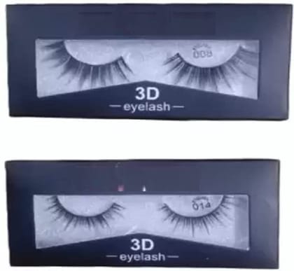 Elecsera Soft Natural 3D Thick Long False Eyelashes (Pack of 2)