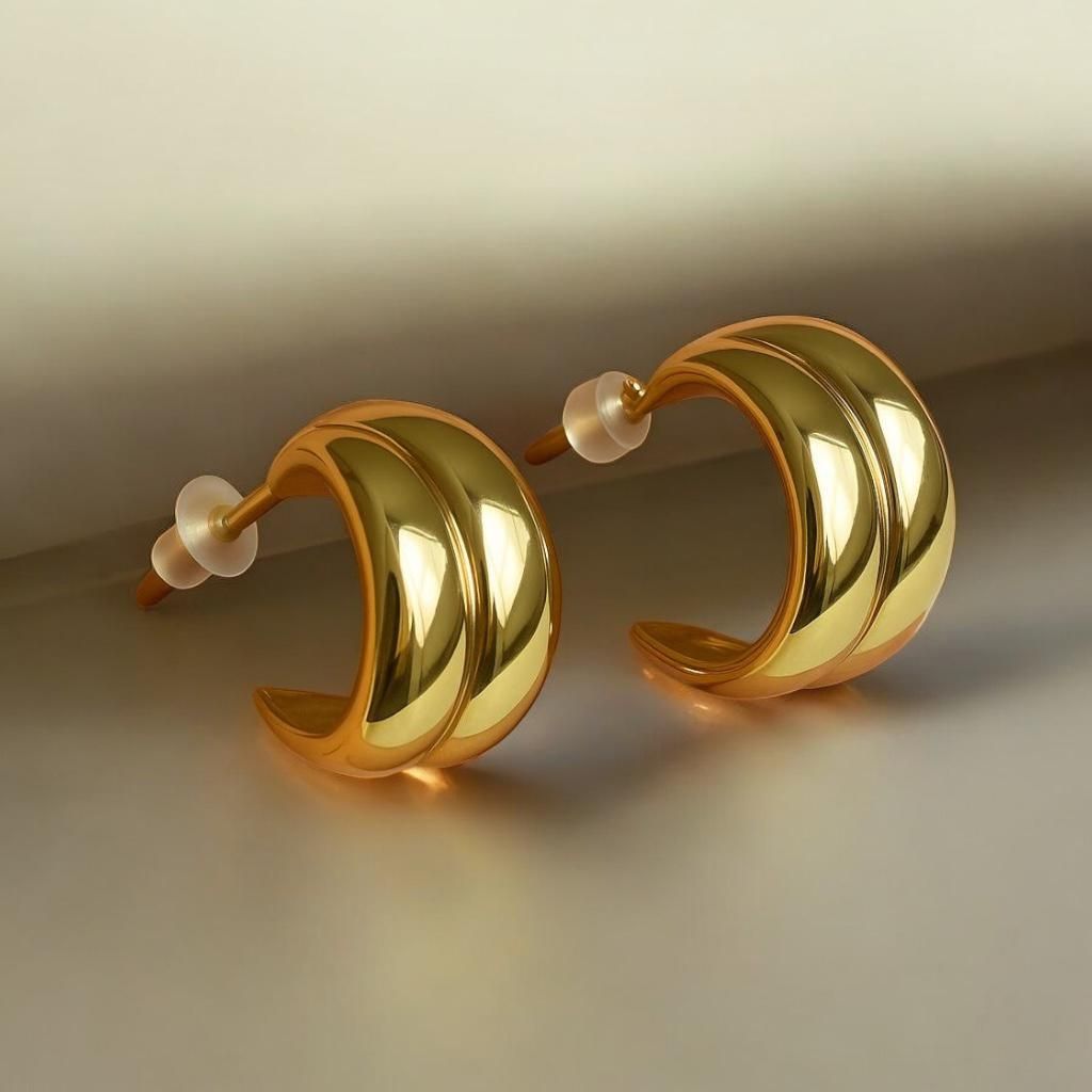 Golden Belle J Stud Earrings