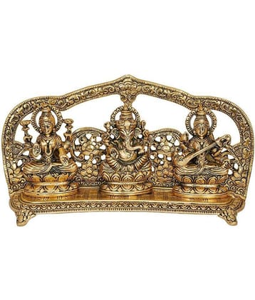 Collectible India Laxmi Ganesh Decorative Brass Idol Show Piece- Pack of 1