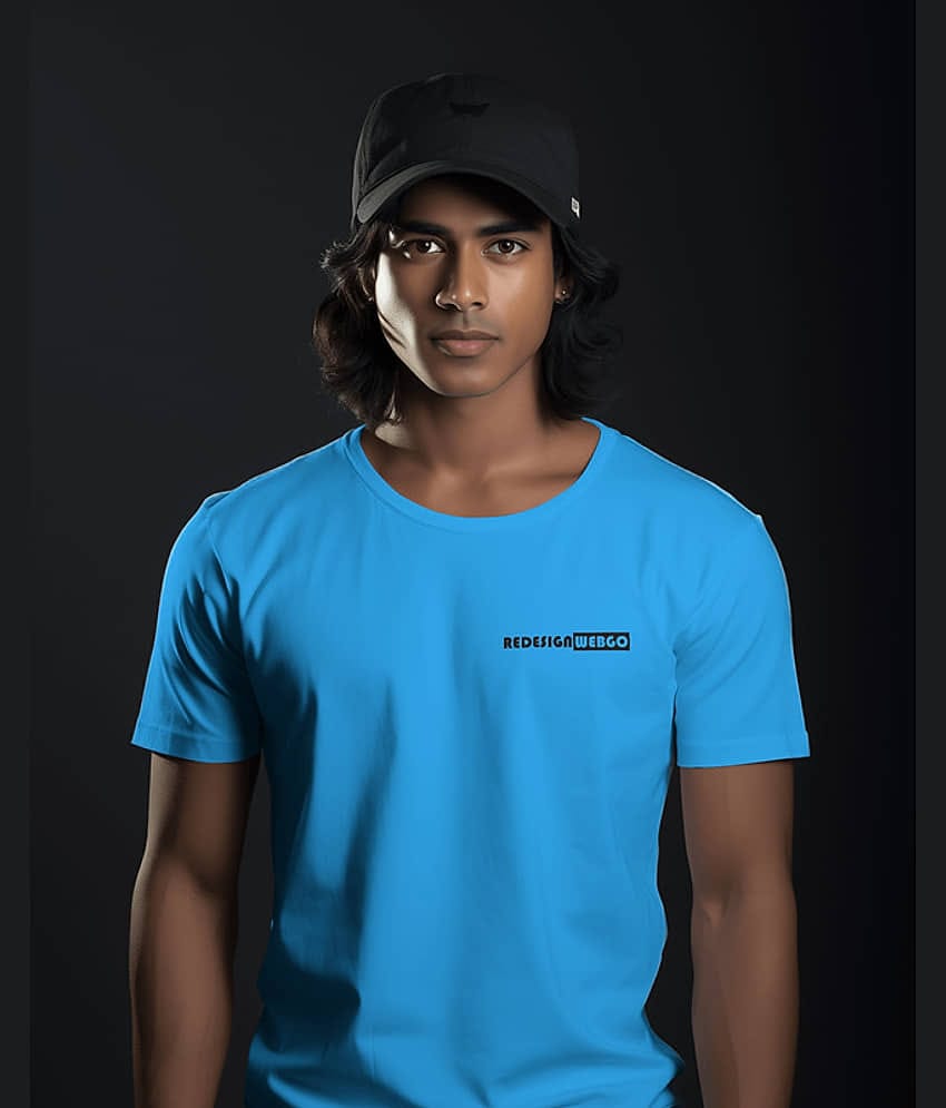 REDESIGNWEBGO Pack of 1 Polyester Regular Fit Men's T-Shirt ( Blue )