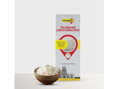 KisaanSay Telangana Low GI Sona Rice - 2 Kilogram