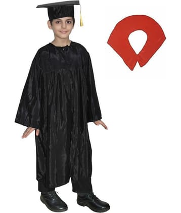 Kaku Fancy Dresses Graduation Gown with Scarf | Degree Gown Costume For Convocation, Black, 7-8 Years, For Boys & Girls