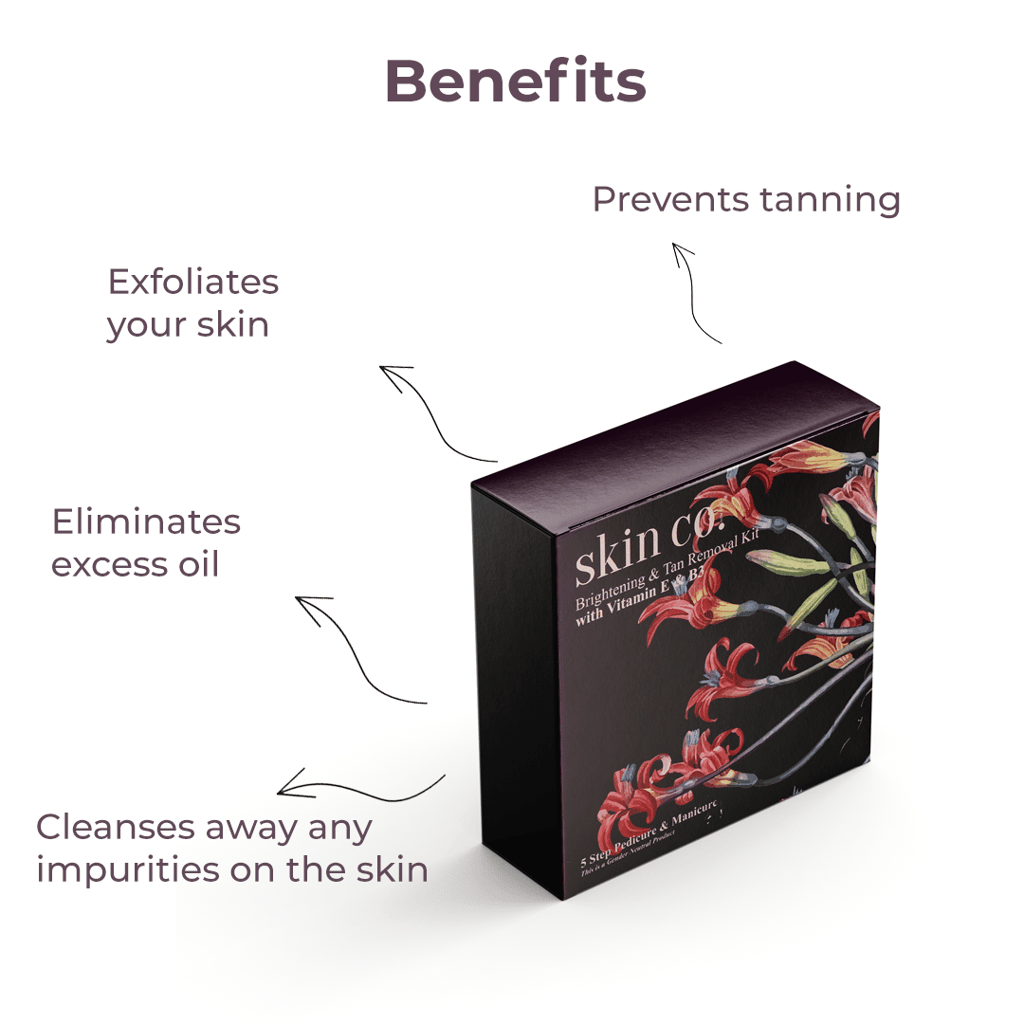 Skin Co Brightening and Tan Removal pedicure & pedicure Kit with Vitamin E and B3