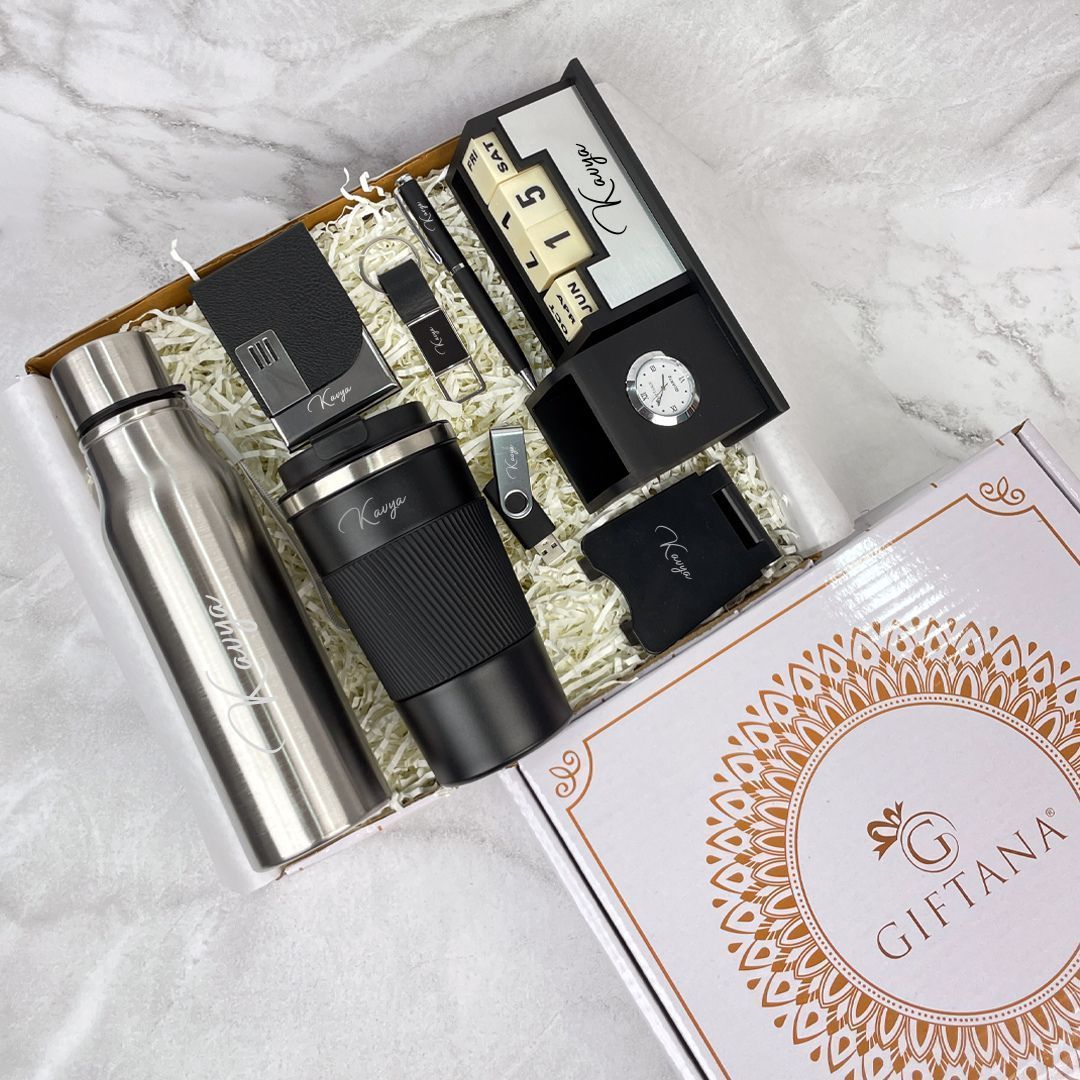 Premium 8-in-1 Silver Bottle Gift Set - Personalized for Any Occasion