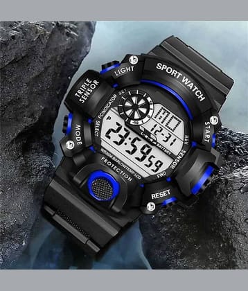 Renaissance Traders - Black PU Digital Men's Watch