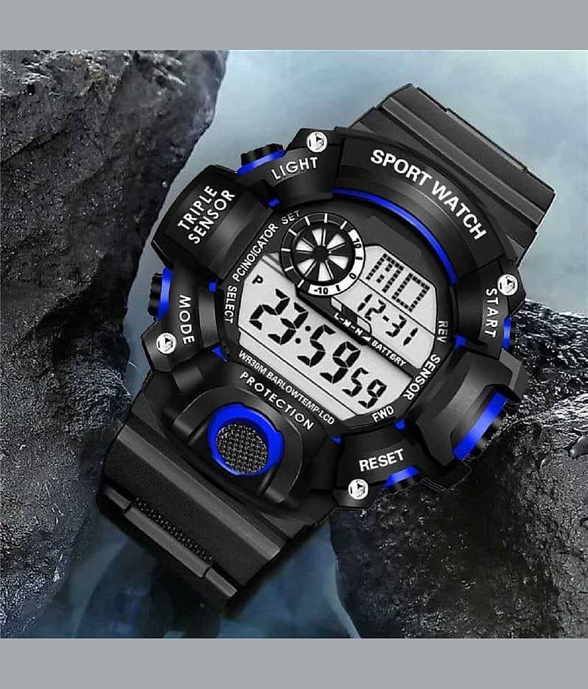 Renaissance Traders - Black PU Digital Men's Watch