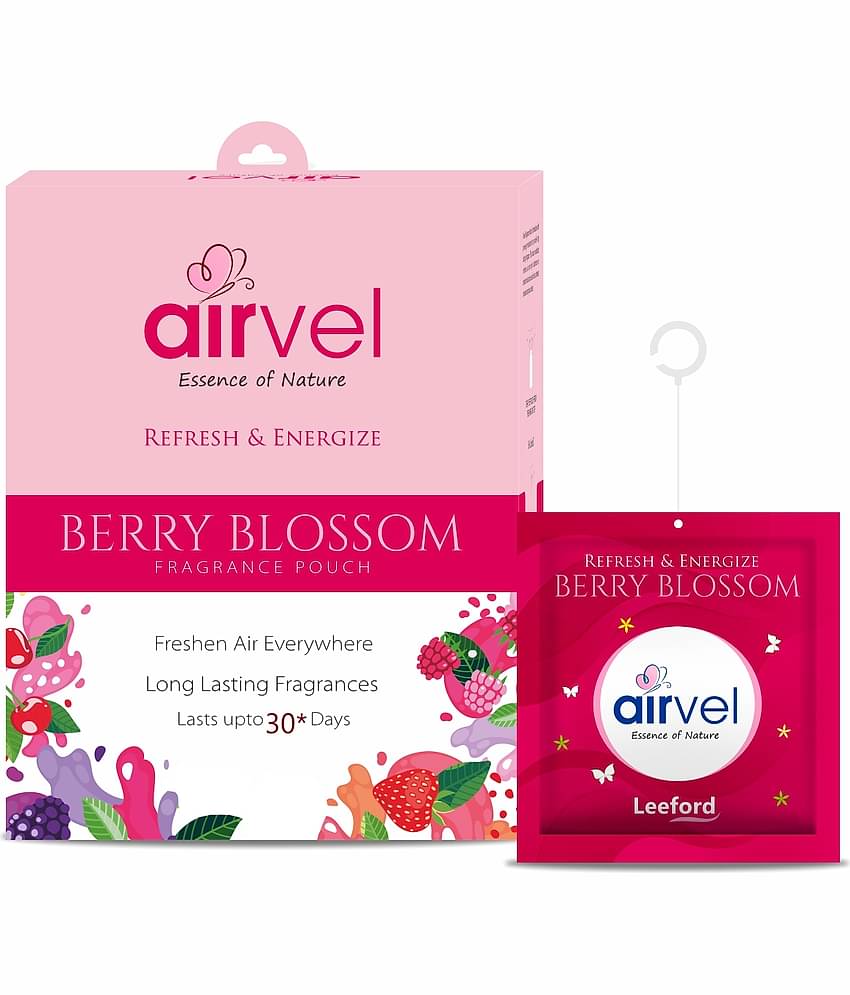 Airvel Berry Blossom Fragrance Pouch for Bathroom & Toilet Lasts up to 30 Days 10g ( Pack of 6 )