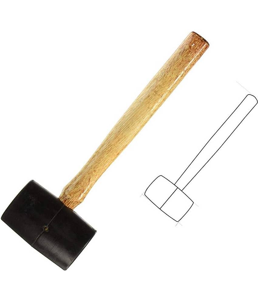 DIY Crafts Jewelers Hammer Black Rubber Mallet with Wooden Handle Rubber Mallet Do it Your Self Tools.