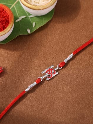 Om Symbol Silver Rakhi