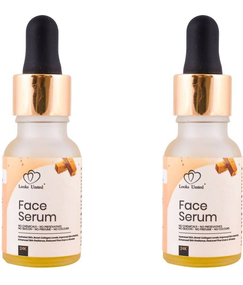 Looks United 24k Gold Face Serum Pack Of 2 (15ml Each)