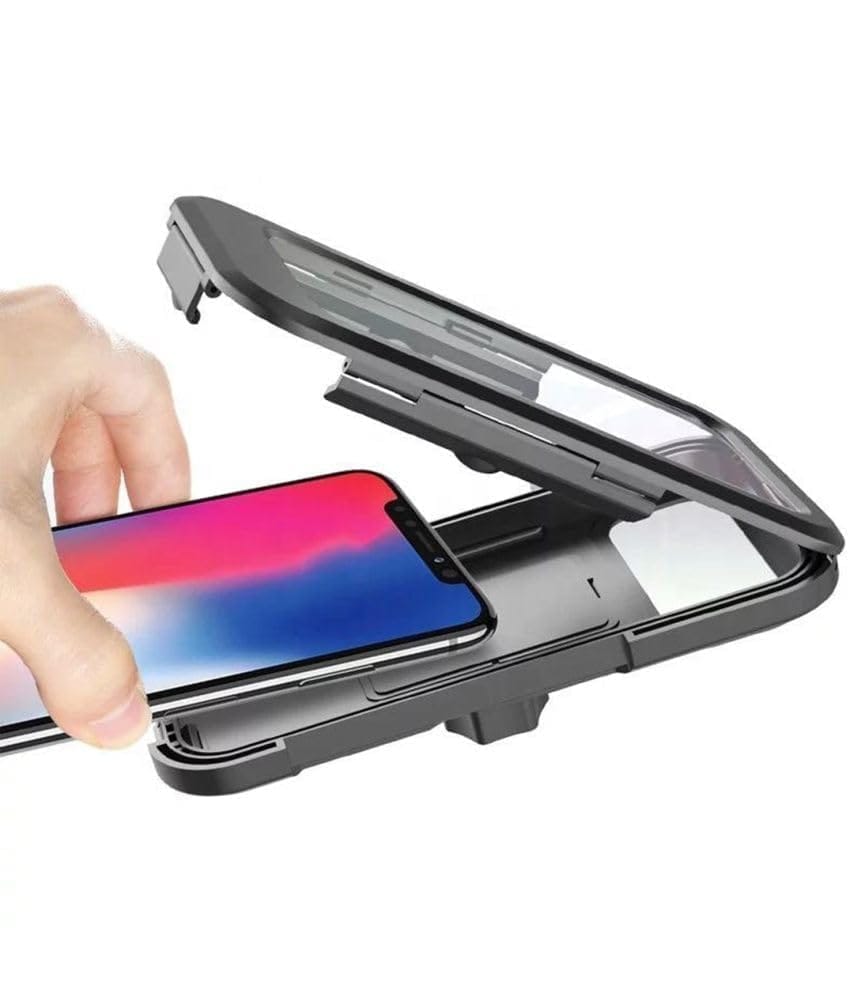 Denzcart Waterproof Bike Mobile Mount for Smartphones - Adjustable Handlebar Holder, 360� Viewing, Touch-Screen Compatible, Durable Plastic, Stylish Black, Universal Fit for All Bikes