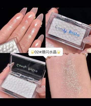 Candybella FDA Approved Face and Body Shimmer Highlighter Cake, Pearly Mermaid