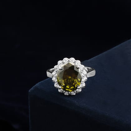 Moss Floral Halo Ring