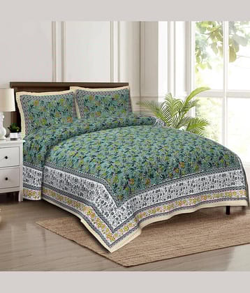 CLOTHORO Cotton 1 Double King Bedsheet with 2 Pillow Covers ( Multicolor )