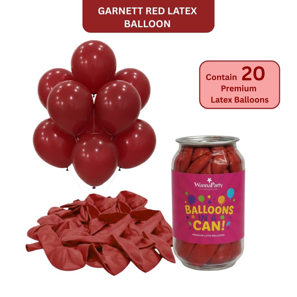 Garnett Red Premium Latex Balloons 10" - 20PC - Party and Festive Needs | Buy online on ZillyBuy