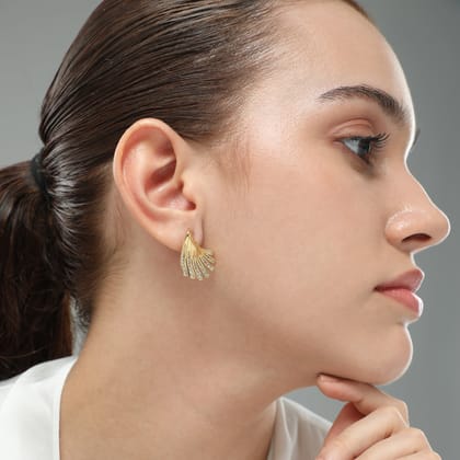 Dazzle Path Earrings-STAINLESS STEEL / GOLD