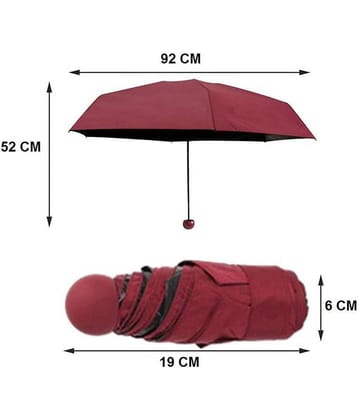 Capsule Mini Travel Umbrella 4 fold Compact Umbrella Umbrella( Maroon)