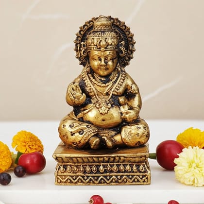 Brass Kuber Ji Idol - Divine Spiritual Home Decor Statue, Height : 2.7 Inch (BSMAS1748 C)
