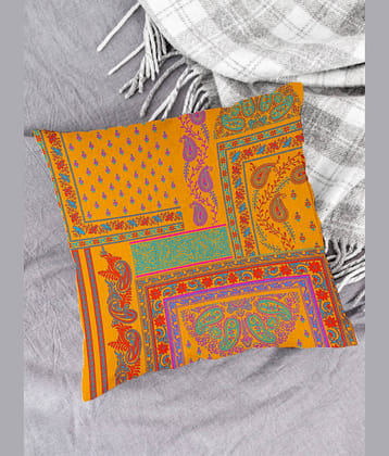 Houzzcode - Water Repellent Yellow Polyester Pillow Covers 40x40x3 ( Pack of 1 )