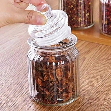 Pop jar 350 ML glass container jar with lid For Kitchen Storage Food Storage Containers For Storing Spices, Jam, Honey, Aachar, Sugar, Coffee pack of 3