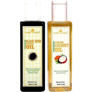 PARK DANIEL Premium Coconut oil and Black seed oil(Kalonji) combo pack of 2 bottles of 100 ml(200 ml) (200 ml)