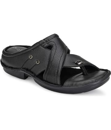 softio - Black Synthetic Leather Slipper