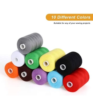 Shree Shyam™ Sewing Threads for Sewing Machine, 1000 Yards Mixed Cotton Threads, 10 Colors Spools Threads for DIY Sewing (10 PCS)