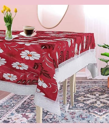 CreadCraft Printed PVC 4 Seater Rectangle Table Cover ( 150 x 105 ) cm Pack of 1 Multi
