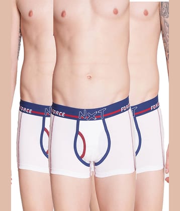 Force NXT Pack of 3 Cotton Trunks For Men's ( White )